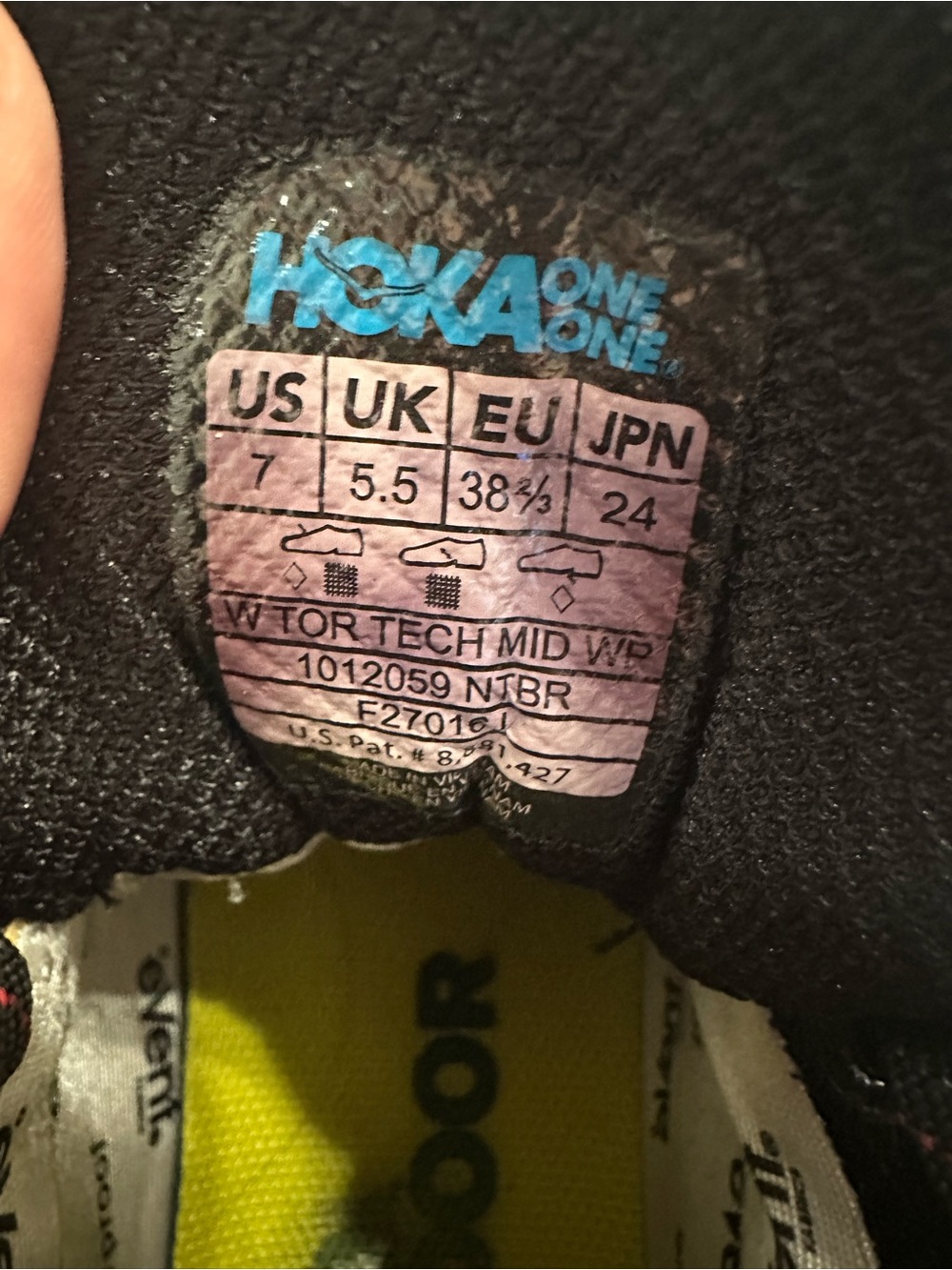 Women's Hoka One One Black Hiking Trail Running Shoes/Boots Size 7 - Picture 10 of 14